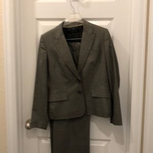 Beautiful grey/red pinstripe pants suit